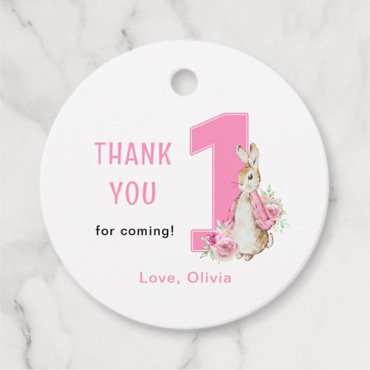 Peter Rabbit | Eerste verjaardag Bedankt Bedankjes Labels (Voorkant)