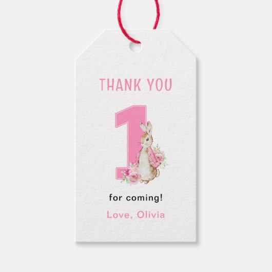 Peter Rabbit | Eerste verjaardag Bedankt Cadeaulabel (Voorkant)