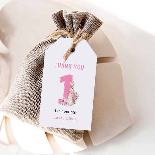 Peter Rabbit | Eerste verjaardag Bedankt Cadeaulabel