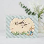 Peter Rabbit | Eerste verjaardag Dankuwel Bedankkaart (Staand voorkant)