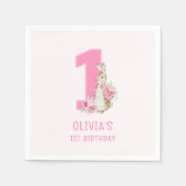 Peter Rabbit | Eerste verjaardag roze Servet (Voorkant)