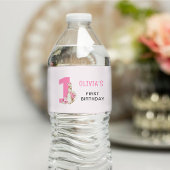 Peter Rabbit | Eerste verjaardag roze Waterfles Etiket