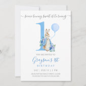Peter Rabbit Eerste Verjaardag Uitnodiging (Voorkant)