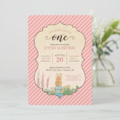 Peter Rabbit | Eerste verjaardag van Baby Girl Kaart (Staand voorkant)