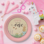 Peter Rabbit | Eerste verjaardag van Baby Girl Papieren Bordje (Feest)