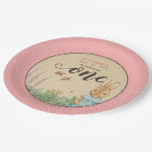 Peter Rabbit | Eerste verjaardag van Baby Girl Papieren Bordje (Gekanteld)