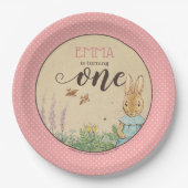 Peter Rabbit | Eerste verjaardag van Baby Girl Papieren Bordje (Voorkant)