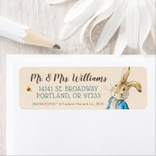 Peter Rabbit Eerste verjaardag van de baby Etiket