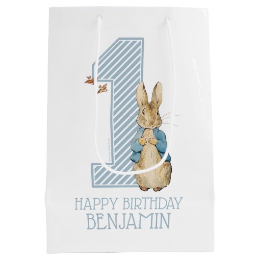 Peter Rabbit | Eerste verjaardag van de baby Medium Cadeauzakje (Achterkant)
