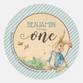 Peter Rabbit | Eerste verjaardag van de baby Ronde Sticker