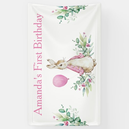 Peter Rabbit Eerste verjaardagsachtergrond Spandoek (Verticaal)