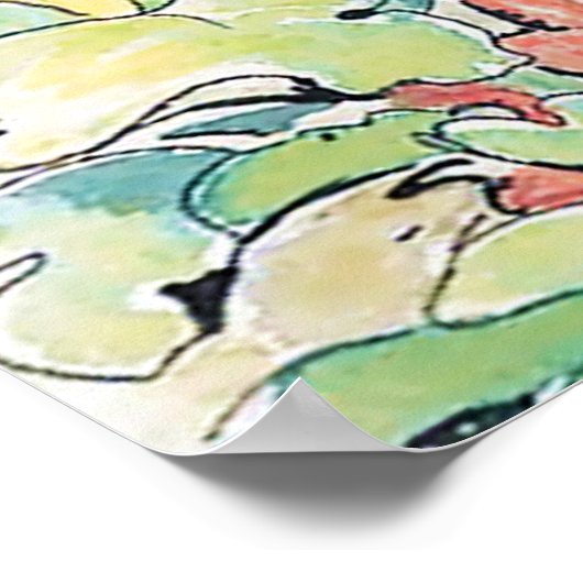 “Peter Rabbit eet een wortel” van Beatrix Potter Poster (Hoek)