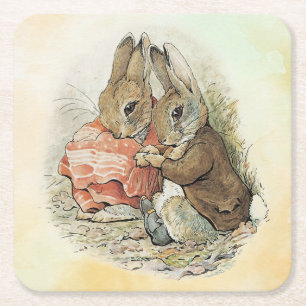 Peter Rabbit en Beniamin Bunny Kartonnen Onderzetters