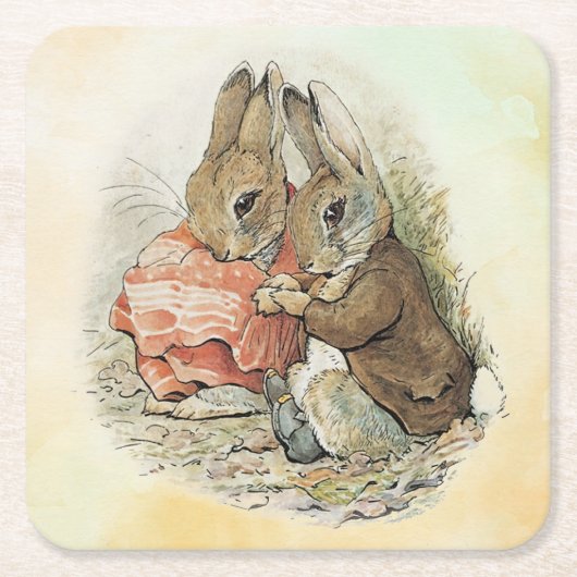 Peter Rabbit en Beniamin Bunny Kartonnen Onderzetters (Voorkant)