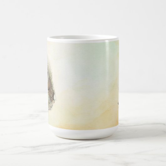 Peter Rabbit en Beniamin Bunny Square Sticker Koffiemok (Center)