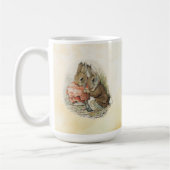 Peter Rabbit en Beniamin Bunny Square Sticker Koffiemok (Links)