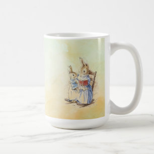 Peter Rabbit en Beniamin Bunny Square Sticker Koffiemok