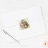Peter Rabbit en Beniamin Bunny Vierkante Sticker (Envelop)