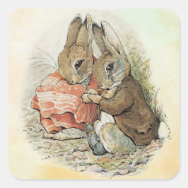 Peter Rabbit en Beniamin Bunny Vierkante Sticker
