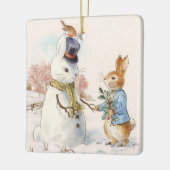 Peter Rabbit en de Sneeuwman door Beatrix Potter Keramisch Ornament (Links)