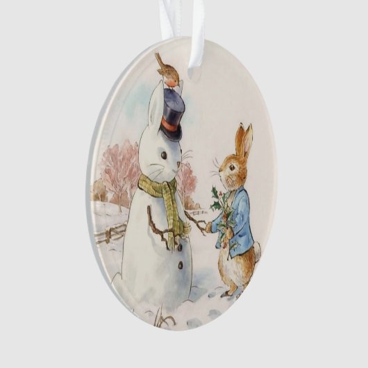 Peter Rabbit en de Sneeuwman door Beatrix Potter Ornament (voorkant)