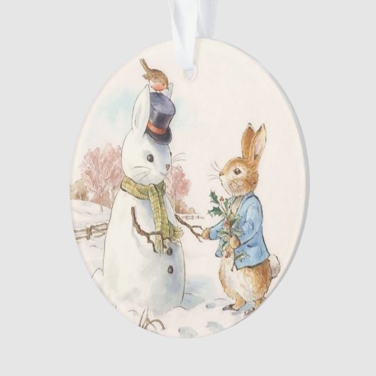 Peter Rabbit en de Sneeuwman door Beatrix Potter Ornament (voorkant)