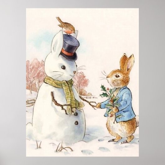 Peter Rabbit en de Sneeuwman door Beatrix Potter Poster (Voorkant)