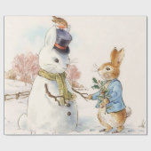 Peter Rabbit en de Sneeuwman van Beatrix Potter Cadeaupapier (Vlak)