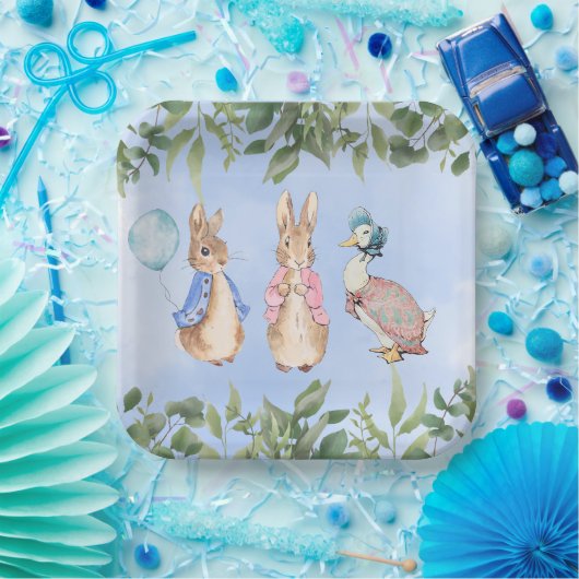 Peter Rabbit en Friends Baby shower Papieren Bordje (Feest)