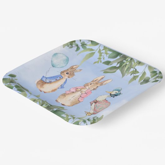 Peter Rabbit en Friends Baby shower Papieren Bordje (Gebogen)