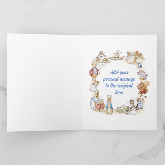 Peter Rabbit en Friends Christening/Baptism Card Kaart (Binnen)