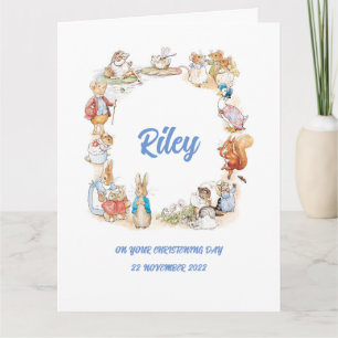 Peter Rabbit en Friends Christening/Baptism Card Kaart