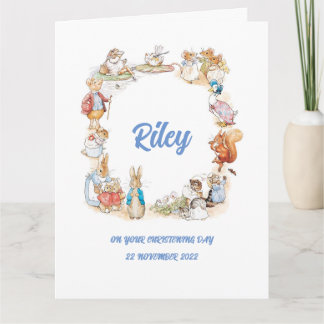 Peter Rabbit en Friends Christening/Baptism Card Kaart
