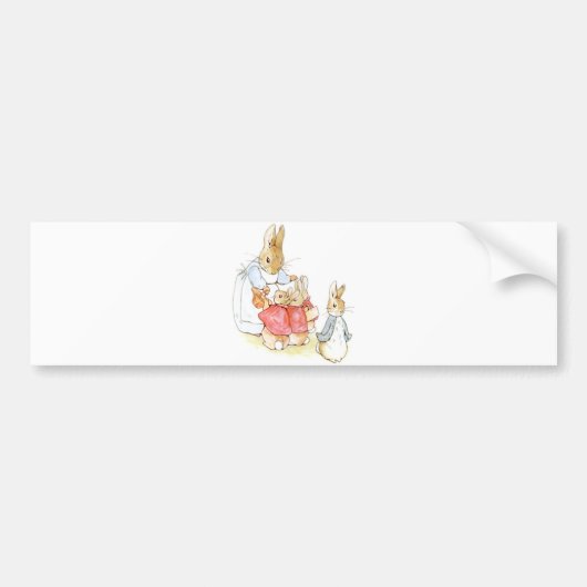 Peter Rabbit en zijn zusters (door Beatrix Potter) Bumpersticker (Voorkant)