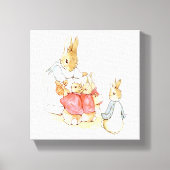 Peter Rabbit en zijn zusters (door Beatrix Potter) Canvas Afdruk (Voorkant)