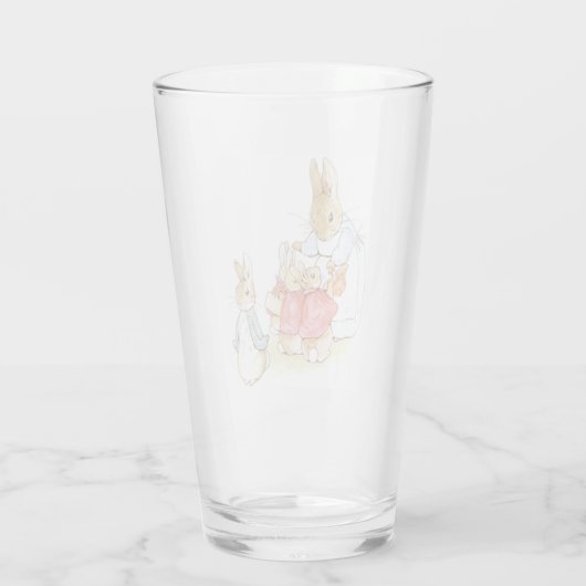 Peter Rabbit en zijn zusters (door Beatrix Potter) Glas (Achterkant)