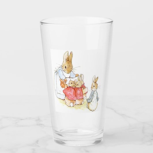 Peter Rabbit en zijn zusters (door Beatrix Potter) Glas (Voorkant)