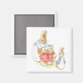 Peter Rabbit en zijn zusters (door Beatrix Potter) Magneet (Voorkant / Achterkant)