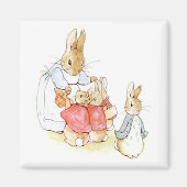 Peter Rabbit en zijn zusters (door Beatrix Potter) Magneet (Voorkant)