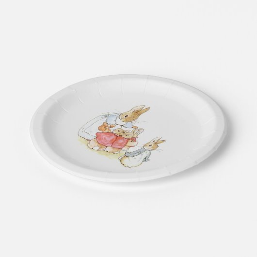 Peter Rabbit en zijn zusters (door Beatrix Potter) Papieren Bordje (Gekanteld)