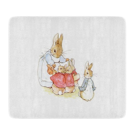Peter Rabbit en zijn zusters (door Beatrix Potter) Snijplank (Voorkant)