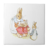 Peter Rabbit en zijn zusters (door Beatrix Potter) Tegeltje (Voorkant)