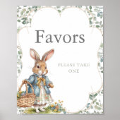 Peter Rabbit Evergreen Girl Baby shower Favors Poster (Voorkant)
