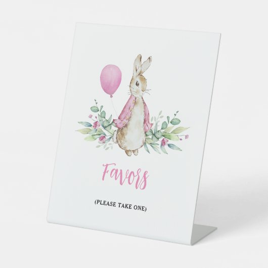 Peter Rabbit Favors Reclamebord Met Voetstuk (Voorkant)