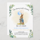 Peter Rabbit First Birthday, Bunny, 1ste verjaarda Kaart (Voorkant / Achterkant)
