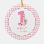 Peter Rabbit First Birthday Keramisch Ornament (Voorkant)