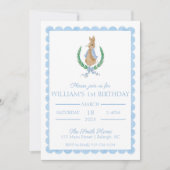 Peter Rabbit First Birthday Party Invitation Kaart (Voorkant)