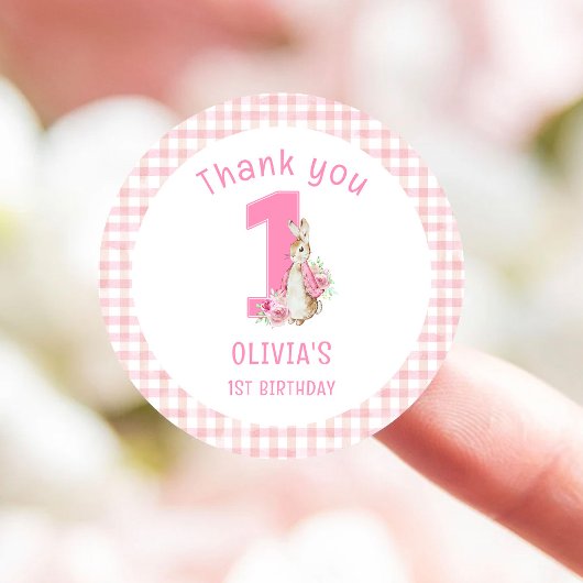 Peter Rabbit First Birthday Ronde Sticker