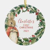 Peter Rabbit - Flopsy | Eerste Kerstdag Keramisch Ornament (Voorkant)