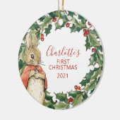 Peter Rabbit - Flopsy | Eerste Kerstdag Keramisch Ornament (Links)